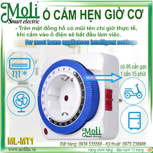 Ổ CẮM HẸN GIỜ DẠNG CƠ MOLI 