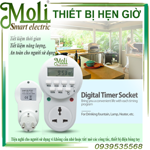  Ổ CẮM HẸN GIỜ ĐIỆN TỬ - TIMER HẸN GIỜ Mã Hàng: ML-DT16N Liên Hệ ! Tình Trạng: Còn Hàng Số Lượng: Thêm Vào Giỏ Hàng